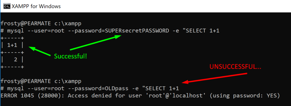 verify your MySQL password was reset
