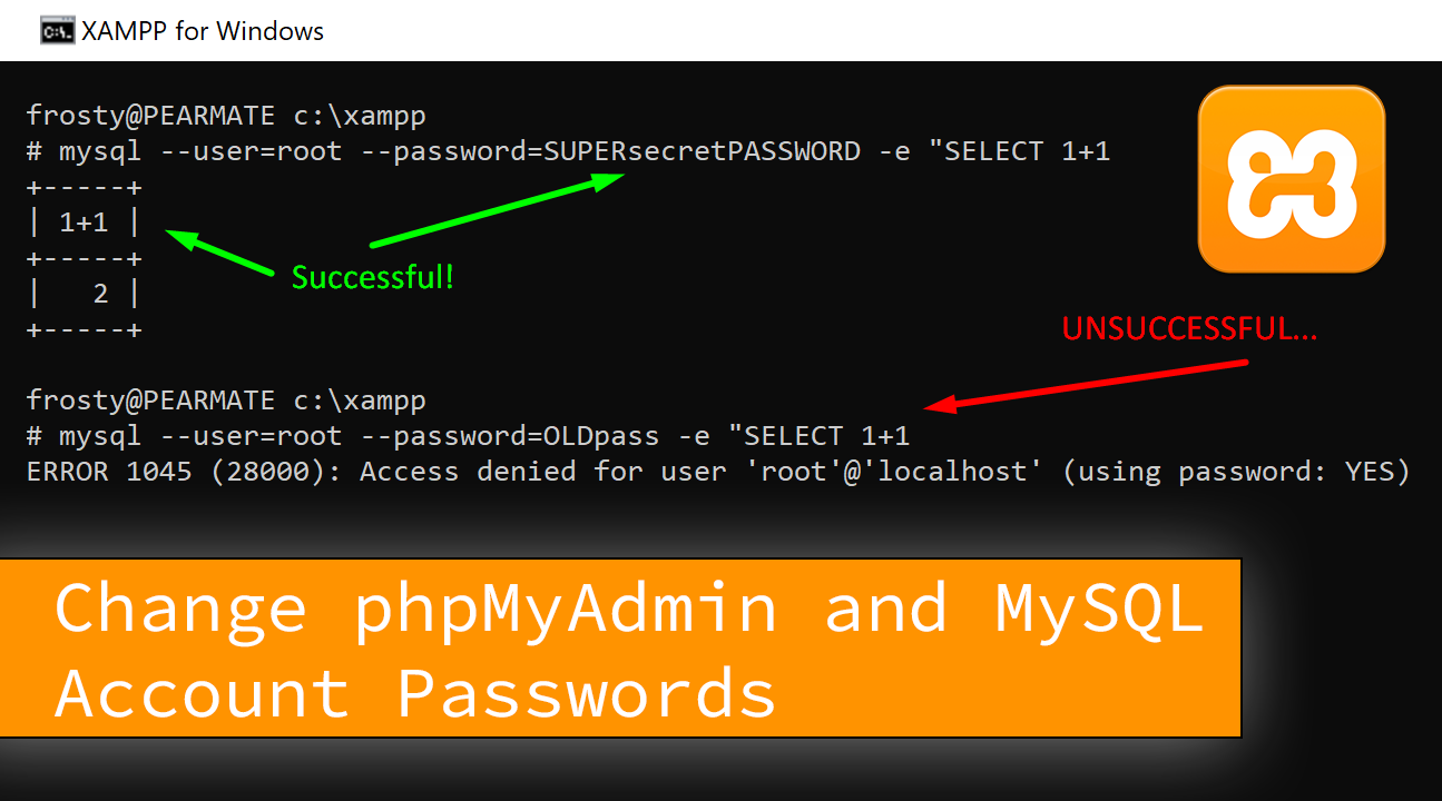 mysqladmin change password